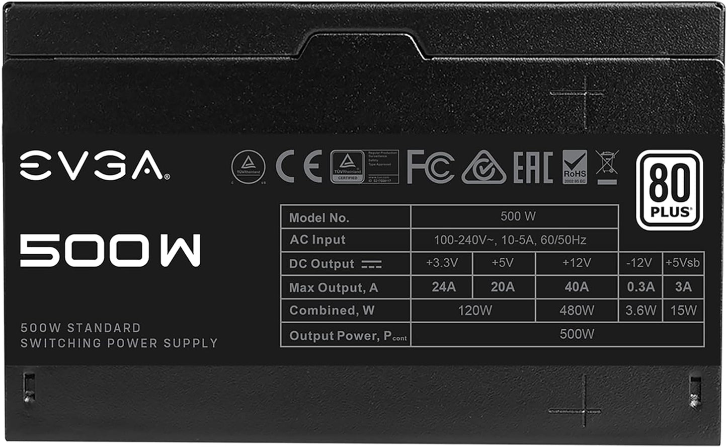 EVGA 500 W1, 80+ 500W Power Supply
